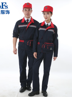 秋季工作服定制纯棉劳保工服套装定制加反光条加logo 派登服饰