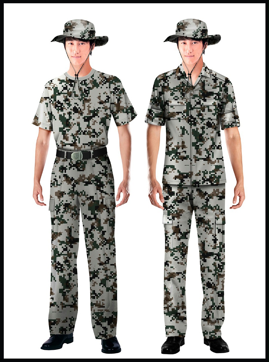 4款保安制服长袖短袖迷彩服军训服批发厂家